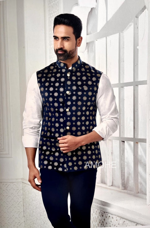 Indian Ethnic Nehru Jacket for Men, Bandi Jacket for Wedding