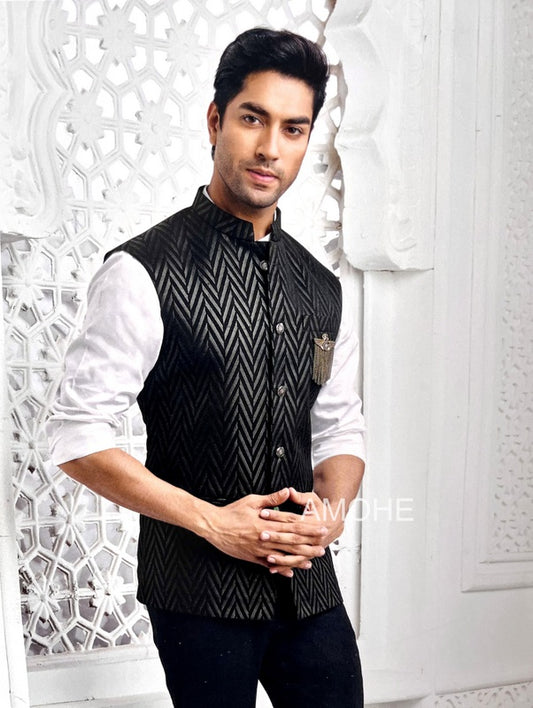 Indian Ethnic Nehru Jacket for Men, Bandi Jacket for Wedding