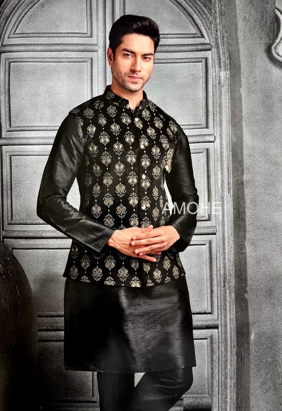 Indian Ethnic Nehru Jacket for Men, Bandi Jacket with Kurta Pajama for Wedding