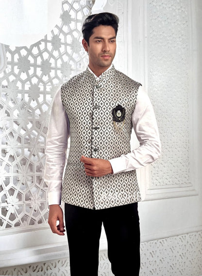 Indian Ethnic Nehru Jacket for Men, Bandi Jacket for Wedding