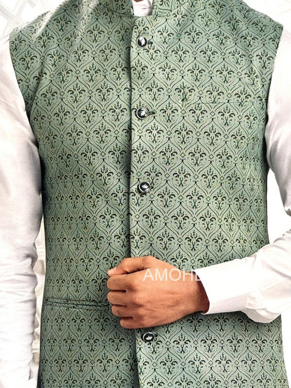 Indian Ethnic Nehru Jacket for Men, Bandi Jacket for Wedding