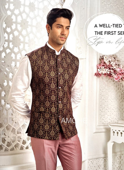 Indian Ethnic Nehru Jacket for Men, Bandi Jacket for Wedding