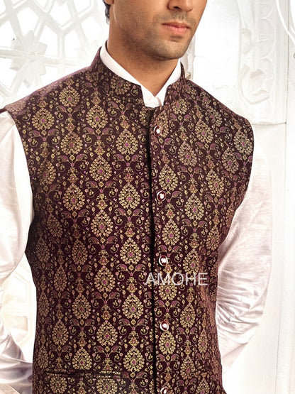 Indian Ethnic Nehru Jacket for Men, Bandi Jacket for Wedding