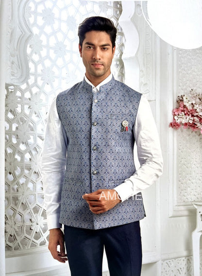 Indian Ethnic Nehru Jacket for Men, Bandi Jacket for Wedding