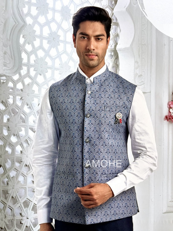 Indian Ethnic Nehru Jacket for Men, Bandi Jacket for Wedding