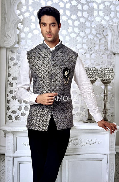 Indian Ethnic Nehru Jacket for Men, Bandi Jacket for Wedding