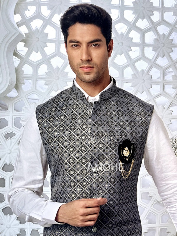 Indian Ethnic Nehru Jacket for Men, Bandi Jacket for Wedding